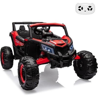 24V Kids Ride-On UTV Car with Remote Control, Spring Suspension, LED Lights, Music & USB, Metal Frame Battery Powered Electric Vehicle Toy