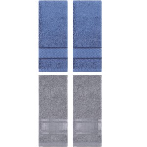 REGALWOVEN 4 Pcs Bathroom Decorative Cotton Soft Absorbent Sold Striped Hand Towel - 1 of 4
