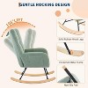 Acekool Nursery Rocking Chair, 300lb Glider with Wood Legs & Side Pockets, Teddy Upholstered Glider for Nursery - 3 of 4