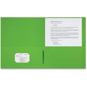 Sparco 2-Pocket Portfolio 25/BX Apple Green 78552 - 1 of 2