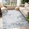Washable Living Room Rug, Modern Abstract Soft Non Slip Accent Bedroom Rug, Indoor Floor Contemporary Carpet for Bathroom Kitchen, Grey - 3 of 4