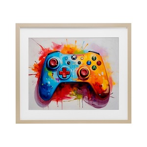 Stupell Industries Colorful Video Game Controller Framed Print Under Glass Art - 1 of 4