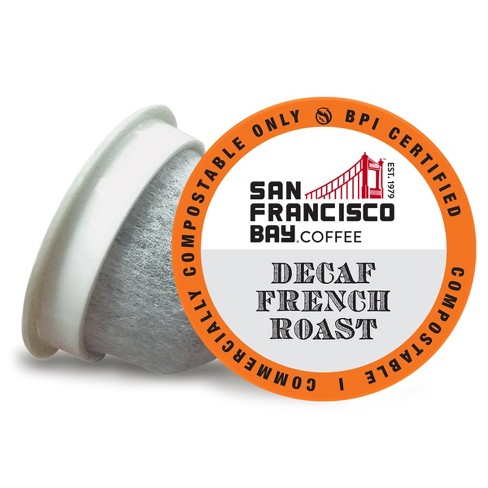 San Francisco Bay Compostable Coffee Pods - DECAF French Roast (36 Ct) K Cup Compatible including Keurig 2.0, Dark Roast, Swiss Water Processed - image 1 of 1