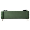 84" Chesterfield Velvet Sofa, Modern Tufted Couch with Gold Metal Arms, 700lb Capacity & Striped Pillows, Solid Wood Frame - 3 of 4
