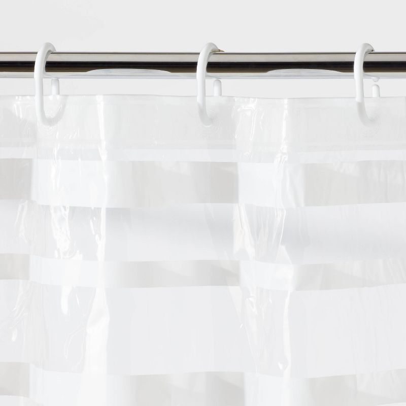 PEVA Shower Curtain + Rings White - Room Essentials&#8482;, 4 of 8