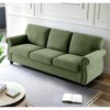 CAVINAS Upholstered 2 Seater Couch, Soft Velvet Loveseat  with High-Density Foam, Loose Back Cushions & Solid Wood Turned Legs - 3 of 4