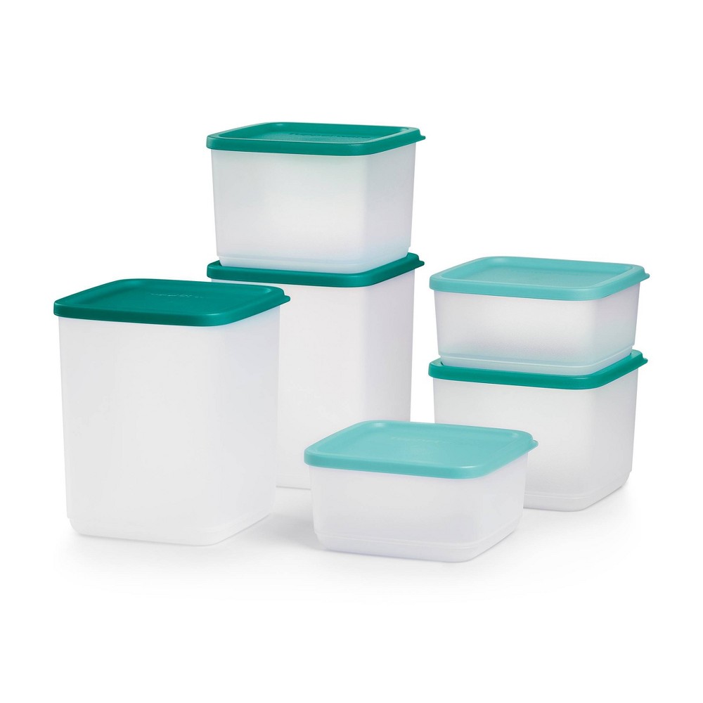 Tupperware 12pc Square Stacking Food Storage Containers with Lids - Green -  89502154