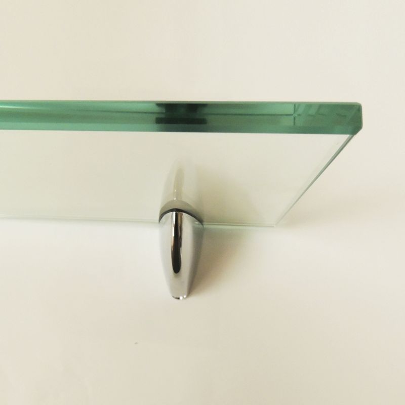 Glass Wall Shelf with Silver Brackets - InPlace, 2 of 4