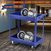 Utility Cart, Rolling Service Trolley with 2 Deep Shelves, 360° Rubber ...