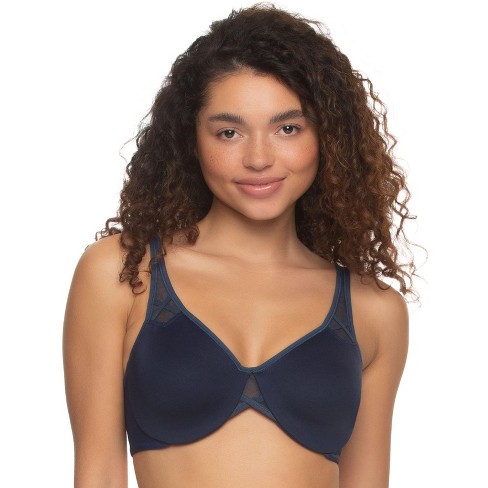 Paramour by Felina Women's Amaranth Cushioned Comfort Unlined Minimizer Bra  (French Navy, 44G)