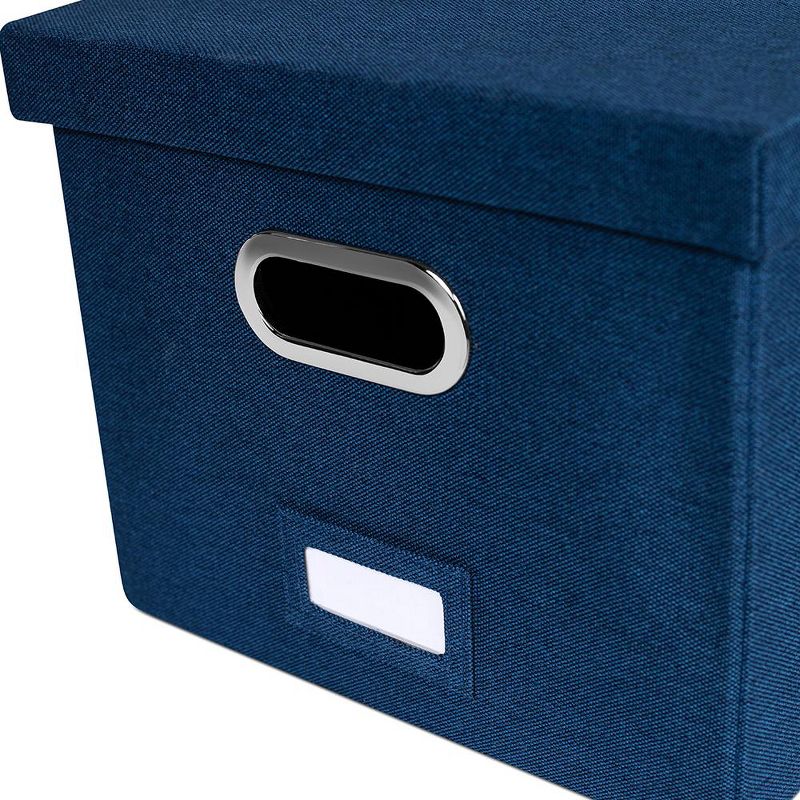 BirdRock Home 1-Pack Collapsible File Storage Organizer with Lid - Navy, 5 of 9
