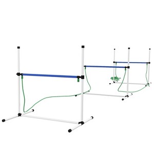 Skyzone 2-Piece Dog Agility Training Set: Weave Poles, Water Spray Tube, Whistle & 600D Carry Bag - 1 of 4