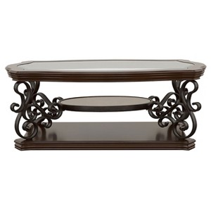 Bianca Merlot 2-Shelf Glass Top Coffee Table - 1 of 1