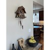 Quartz Cuckoo Clock – Decorative Cottage – 14-inch Height with Waterwheel and Bear – By River City Clocks - 4 of 4