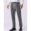 INSPIRE CHIC Irregular Pattern Pants for Men's Flat Front Prom Color Block Stripe Pants - 2 of 4