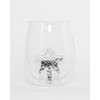Jeanne Fitz Glitter Icon Stemless Glass Set of 4 Tumblers Silver Star - 2 of 4