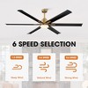 Parrot Uncle 72" Modern Gold Industrial LED Ceiling Fan with Remote Great Room Ceiling Fans - 3 of 4