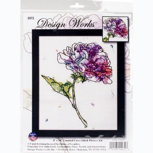 Design Works Counted Cross Stitch Kit 5"X7"-Lilac Floral - 1 of 2