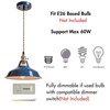 CLAXY Modern Pendant Light Blue Barn Shade Hanging Light - 3 of 4