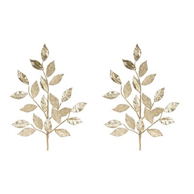 Glittered Leaf Spray (Set of 2)