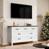 52 Inch Wide Farmhouse 7-Drawer Dresser with Large Metal Handles, Grey Wood Chest of Drawers for Bedroom, Living Room, or Hallway - 4 of 4