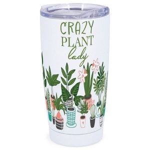 Elanze Designs Crazy Plant Lady Flower Garden Wrap-Around Design 20 Ounce Stainless Steel On-The-Go Coffee Mug, Thermal Travel Tumbler with Leak - 1 of 4