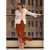 Women's Summer Skirt: High Waisted Long Maxi Skirt with Elegant Hollow Out and Fringe Hem Caramel - 4 of 4