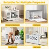 Tangkula Cat Litter Box Enclosure w/ Removable Cushion & Flip-Down Opening Modern White - 4 of 4