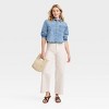 Universal Thread Women's High Rise Sailor Wide Leg Ankle Jeans - White, Stretch