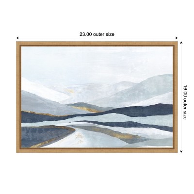 Far Away Land I Navy and Grey Canvas Landscape Print