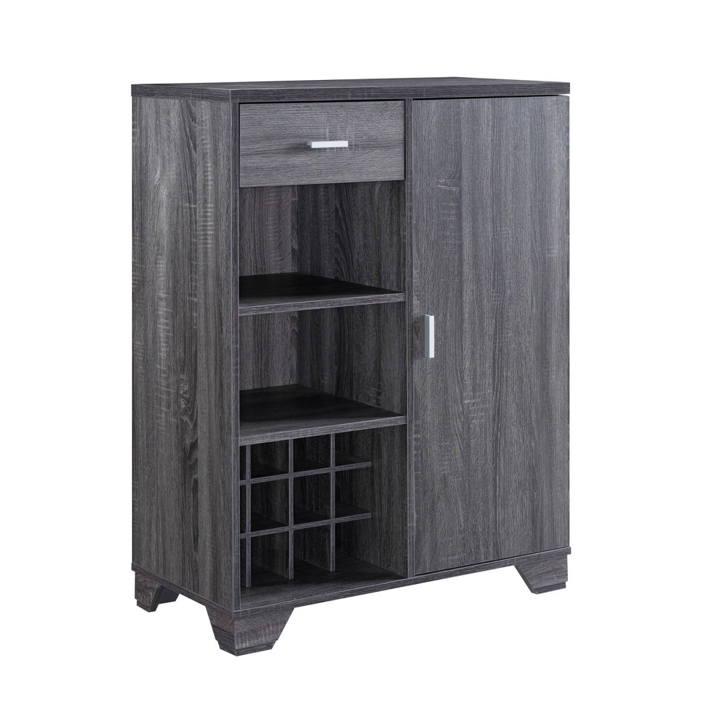 Photos - Display Cabinet / Bookcase Ereth Modern Wine Bar Cabinet Dark Gray - miBasics