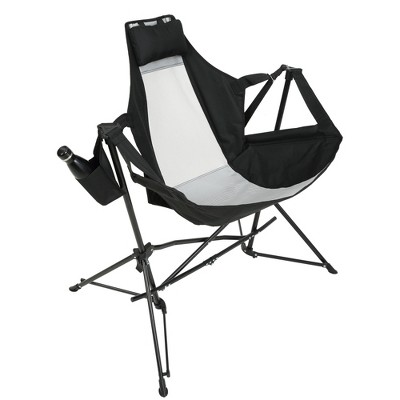 ALEXOUN Folding Outdoor Portable Camping Chair with Pillow & Cup Holder, Recliner with Carry Bag for Outdoor Travel Camping