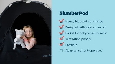 Black Portable Blackout Sleep Tent with Fan for Babies and Toddlers