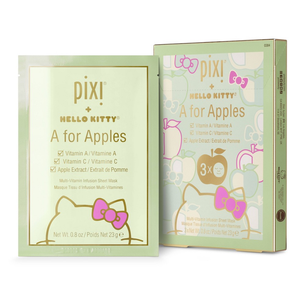 Photos - Cream / Lotion Pixi + Hello Kitty Sheet Multi-Vitamin Infusion Face Sheet Mask - 3ct