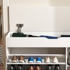 Airsurfer Entryway Bench with Shoe Storage, 3-Tier Flip-Up Drawers, Hidden Cabinet, Space-Saving Organizer for Hallway or Living Room，White - 4 of 4