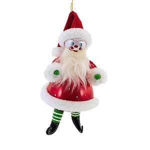 Italian Ornaments 7.0 Inch Twinkle Toes Santa Clown Handmade Tree Ornaments - 1 of 3