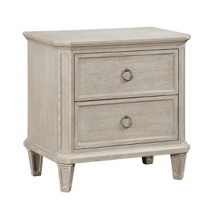 Gulches Leander Collection 2 Drawer Nightstand Wire Brushed Light Brownish Gray Finish, Cedar Lined Bottom Drawer - 1 of 4
