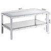 TOAOTBNBO Modern Coffee Tables with Stainless Legs, Center Table with Mirror and Crystal Design, Elegant Coffee Table for Apartment, Sliver - 3 of 4