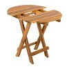 Mlmh & Kngwa 17.8"W Adjustable Outdoor Wood Side Table - 4 of 4
