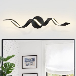 LLHZSY Modern Spiral Design LED Bathroom Vanity Light Dimmable Wall Light - 23 3/5 Inch - Black-3000K - 1 of 1