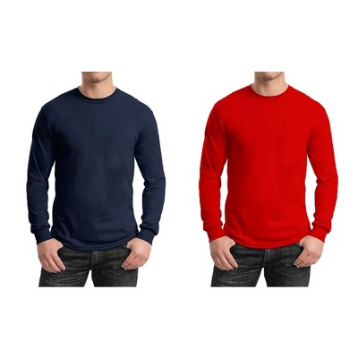 Galaxy By Harvic Men's Cotton-Blend Long Sleeve Crew Neck Tee 2-Pack