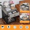 Dog Cage Furniture, Dog House, Decorative Dog Kennel With Drawers, Indoor Pet Cage Side Table For Small Dogs, Iron Pipe Dog Cage, Anti-Chew - 4 of 4
