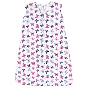 Hudson Baby Infant Girls Cotton Sleeveless Wearable Sleeping Bag, Sack, Blanket, Butterflies - 1 of 1