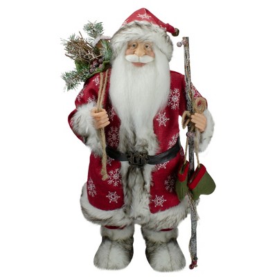 Northlight 24.5" Snowflake Santa Claus Christmas Figure with Holly Berries