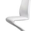 Royal Hampton Leatherette Side Chair with U Shaped Metal Base, Set of 2, White and Chrome - 4 of 4