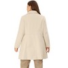 Agnes Orinda Women's Plus Size Notched Lapel Single Breasted Back Split Winter Long Pea Coats - 4 of 4