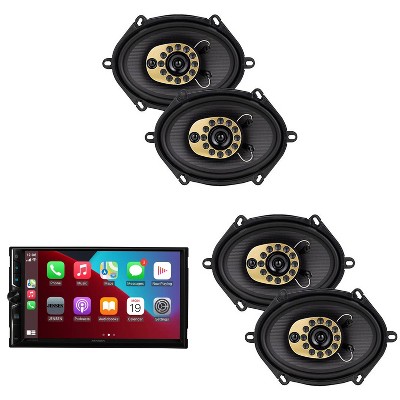 Jensen CAR723W 7" Touch Screen Receiver with Apple CarPlay + Speakers