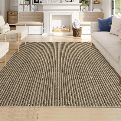 Area Rug, Boho Striped Print Washable Rug for Bedroom, Modern Non-Slip Large Area Rugs for Dining Room Living Room