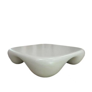 Modern Faux Travertine Square Coffee Table, Accent Table for Living Room, Lounge or Office - Koiai - 1 of 4