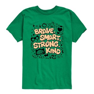 Boys' - Super Kitties - Brave Smart Strong Kind Short Sleeve Graphic T-Shirt - 1 of 4